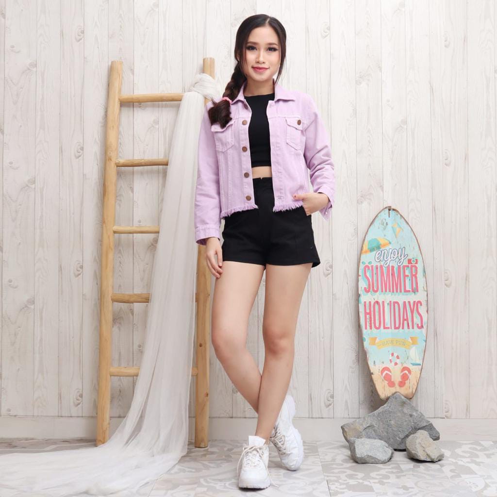 Jaket Jeans 3 Lilac Fit To L LD 98 PJ 51