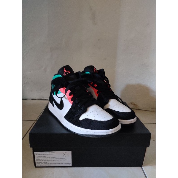 Sneakers Nike Air Jordan 1 Mid SE South Beach SECOND Original Authentic Golden Size 41