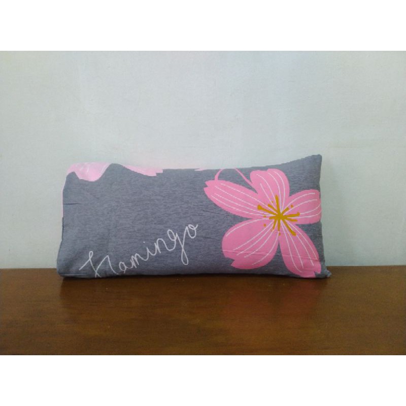 Sarung Bantal Cinta Mini 30x60 Flamingo Aloha Abu Bunga Sakura Pink