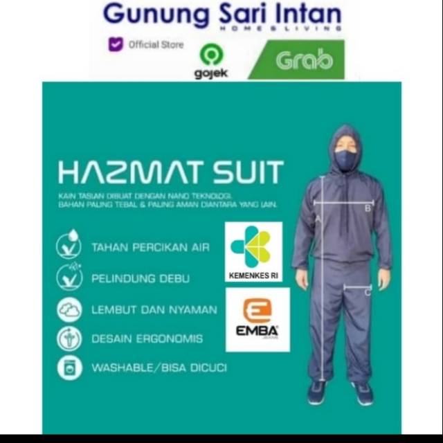 Baju apd hazmat emba bisa cuci kemenkes