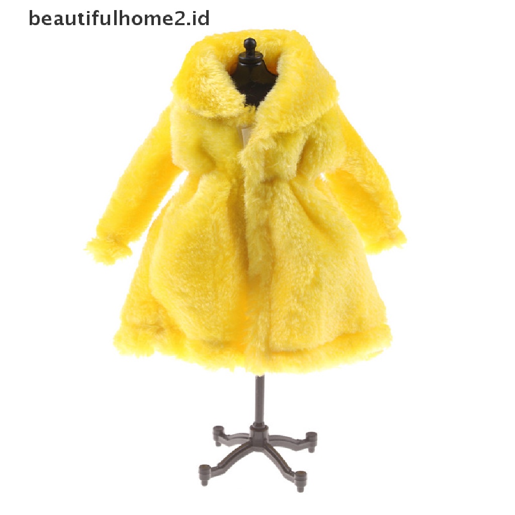 (beautifulhome2.id) Mantel / Coat Fashion Lengan Panjang Bahan Bulu Imitasi Untuk Aksesoris Boneka