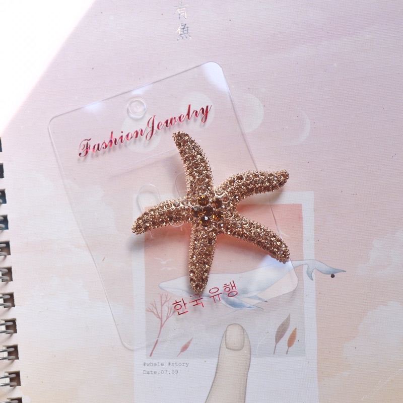 Bros Bintang Laut Bros Kode SKW 7 Bros Kebaya Bros Jilbab Bros Dada Bros Kutubaru Bros Hijab Brooch-Gold-brown