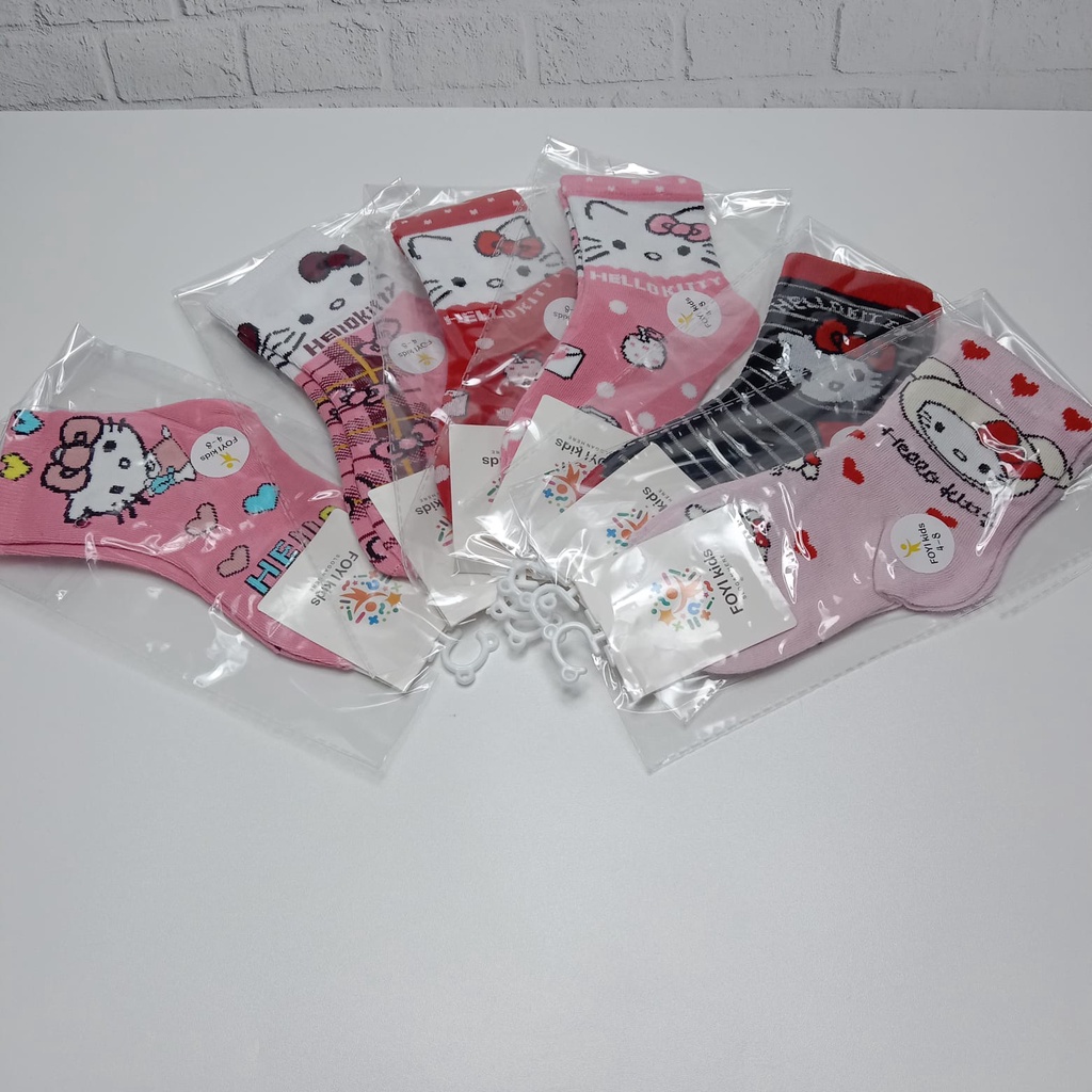 TOKO KL | KAOS KAKI ANAK PEREMPUAN MOTIF HELLO KITTY USIA 4-8 THN  BAHAN SUPER LEMBUT IMPORT