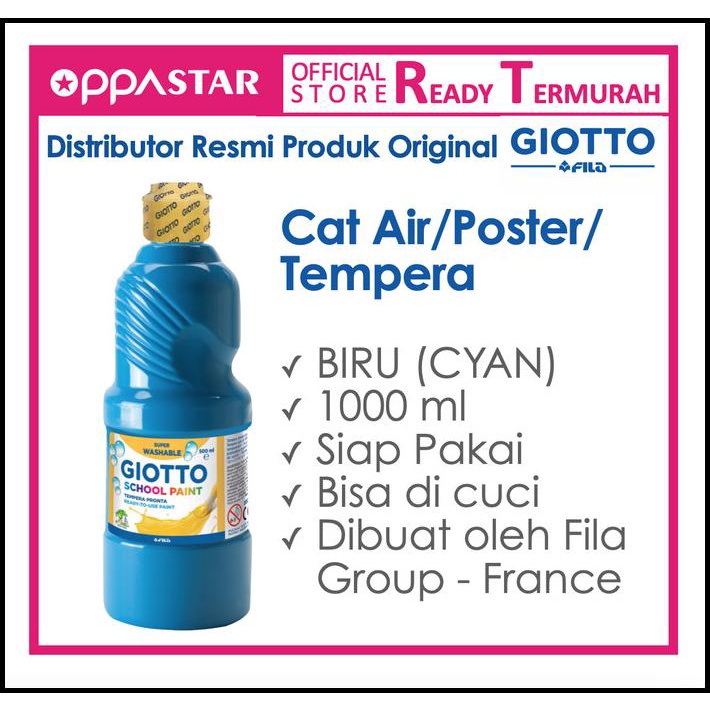 

Giotto School Paint 1000 Ml Cyan Biru