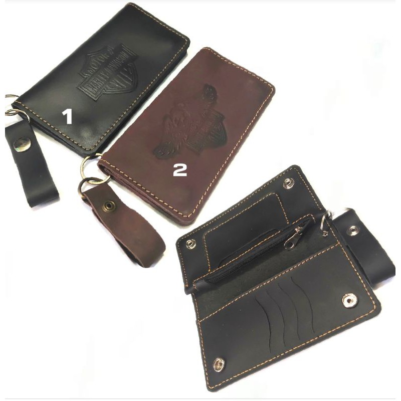 dompet panjang pria kulit asli harley davidson biker gear r m termurah