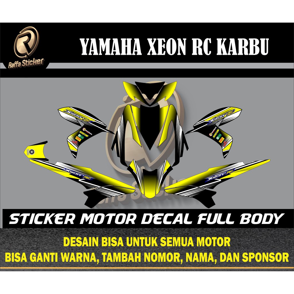 DECAL XEON RC STIKER MOTOR XEON RC STIKER XEON RC 125 STIKER MOTOR XEON KARBU STIKER XEON KARBU