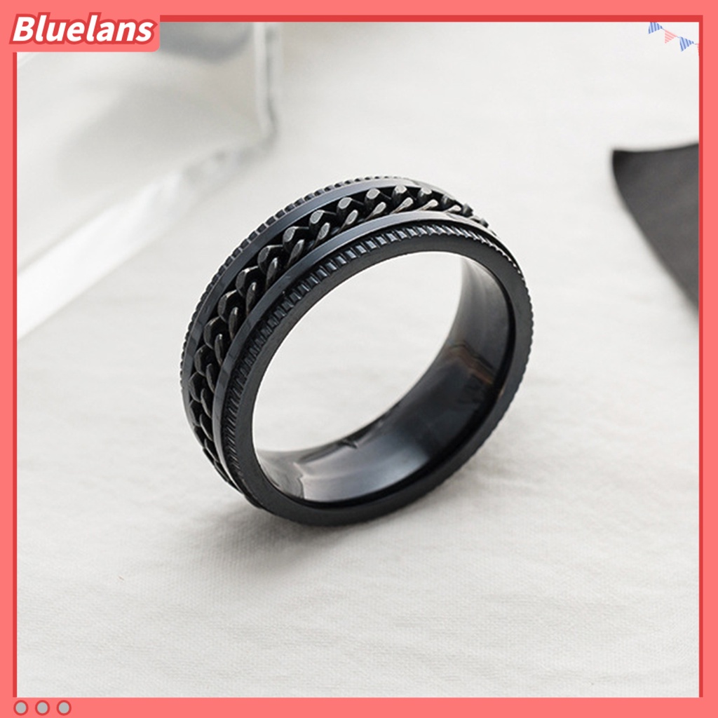 Bluelans Cincin Pria Model Rantai Putar Untuk Pesta