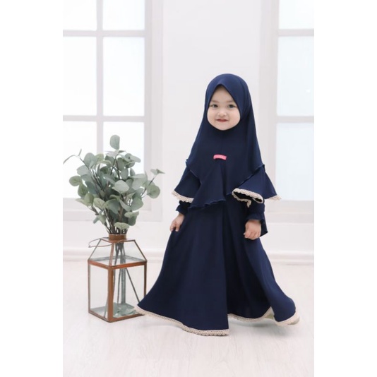 Gamis Anak Perempuan / Gamis Jyotti Original By Celycely / Gamis Anak Jersey / Gamis Anak Set hijab / Set Gamis Anak Perempuan / Baju Muslim Anak Perempuan / Pakaian Muslim Anak Perempuan / Gamis Anak Celycely / Gamis Anak Jyotti-Navy