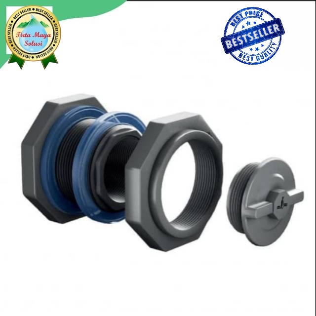 Penguin Mur drat toren 1.5 inch. Penguin fiting toren 1.5 inch.  Mur toren penguin. Bulkhead fiting