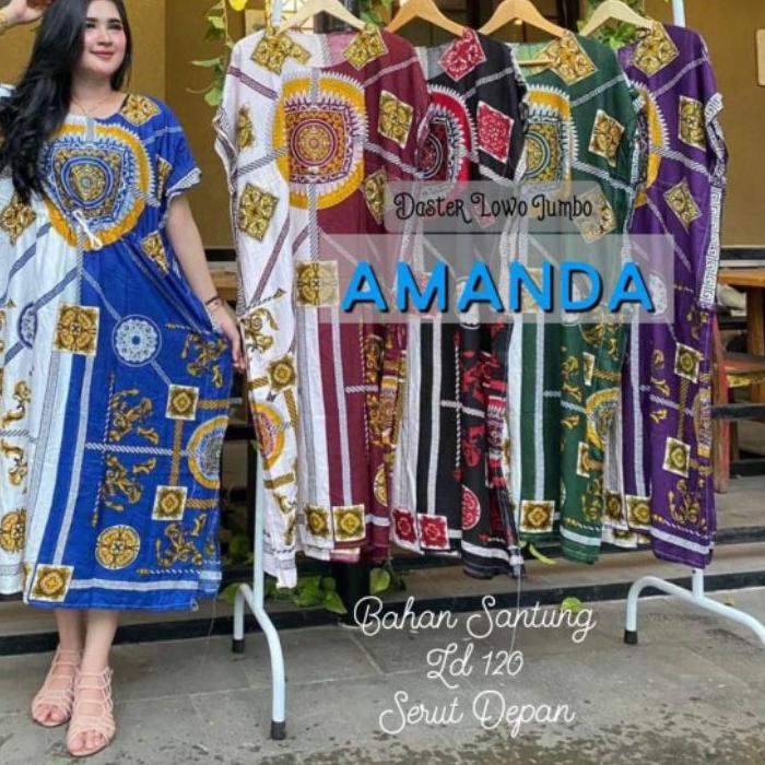 Berkualitas Daster lowo kelelawar Amanda tali serut depan bahan rayon jumbo ld 120cm harga wanita mo