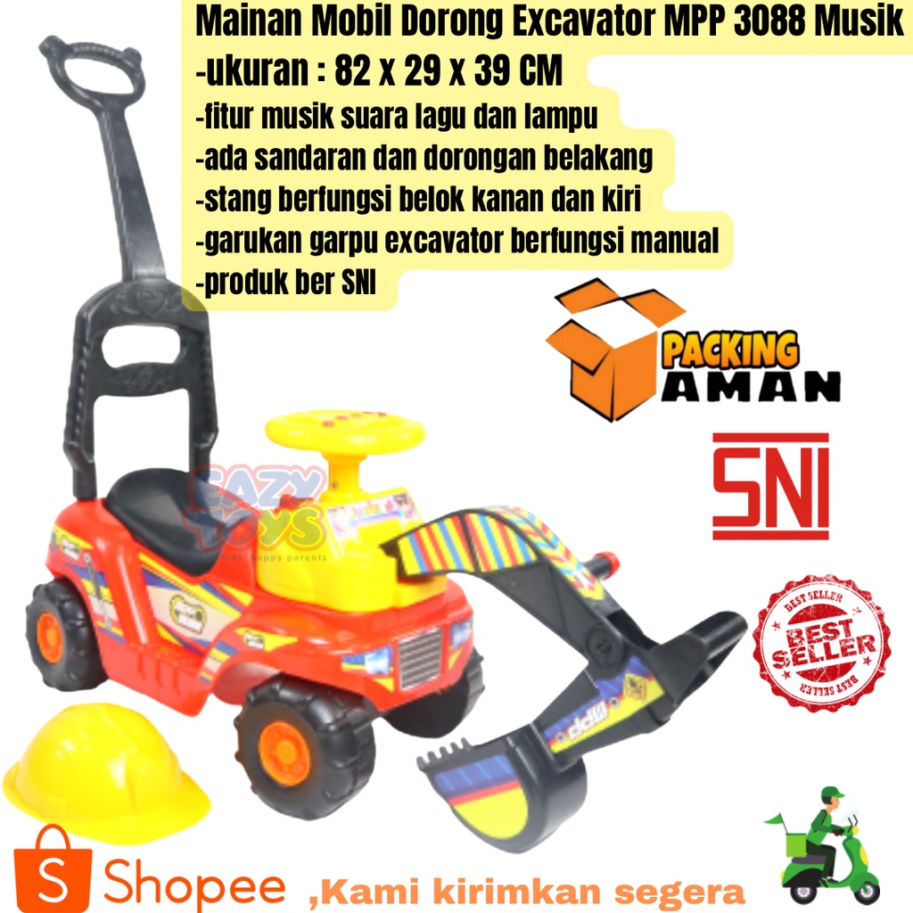 Mobil Anak Bisa Dinaiki Truk Excavator Beko Mainan Mobil Dorong Anak SG TOYS MPS 770 dan MPP 3088