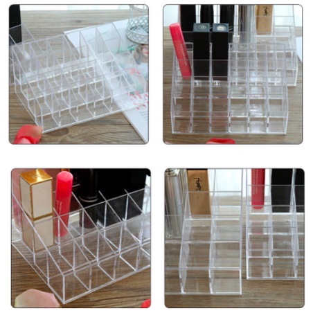 Organizer Lipstick Acrylic Rak Lipstick Kotak Penyimpanan Lipstik Make Up Organizer Cosmetic