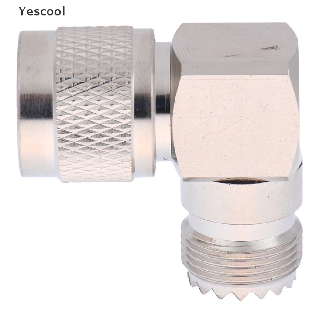 Yescool Adapter Konektor UHF Male PL-259 PL259 Ke UHF Female SO-239 SO239 Sudut 90 RF