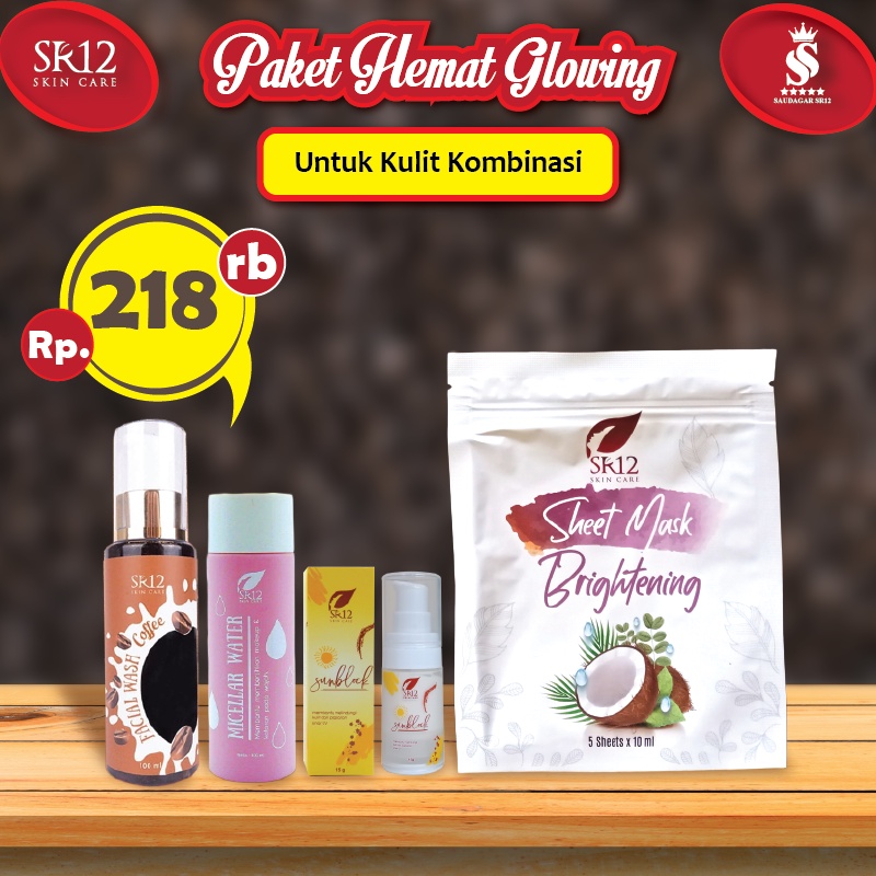 PAKET HEMAT GLOWING!!! PAKET HEMAT GLOWING UNTUK JENIS KULIT KOMBINASI / FLEK HITAM / Paket perawatan wajah original  / premium / berkualitas / termurah / terbagus / bpom / saudagarsr12