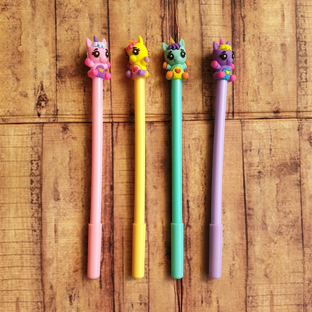 Pen isi 4 PCS - Pulpen - Gelpen Motif Baby little ponny Tanduk 081 Isi 4pcs - Ballpoint Gel Lucu