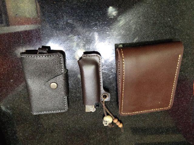 Tempat Case Sarung Korek Gas Kulit Asli Tengkorak Burung Coklatphac404