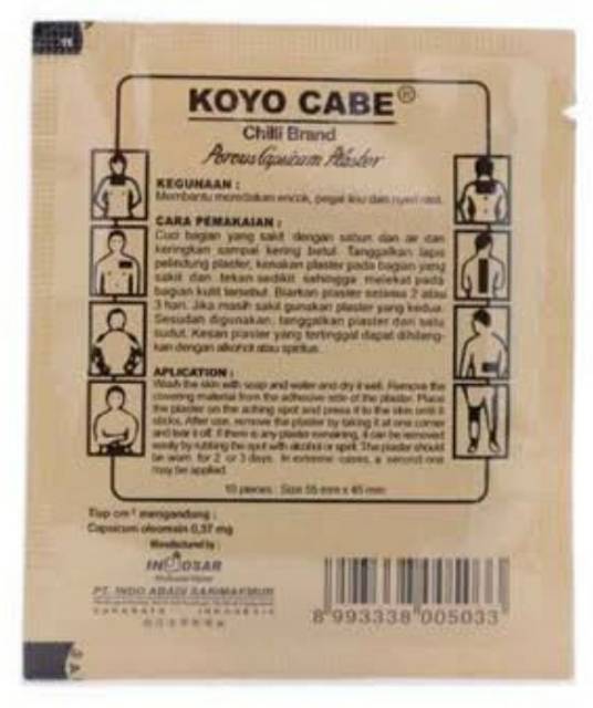 Koyo Cabe sachet (isi 10Lembar)