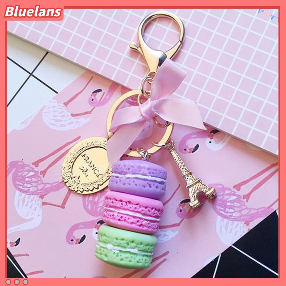 Gantungan Kunci Bentuk Kue Macaron Bahan Alloy Untuk Aksesoris Tas / Dompet