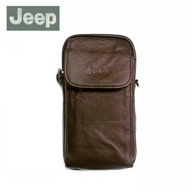 Dompet Hp JEEP LEATHER Series - Tas Gadget Pinggang / Selempang Kulit Asli Import