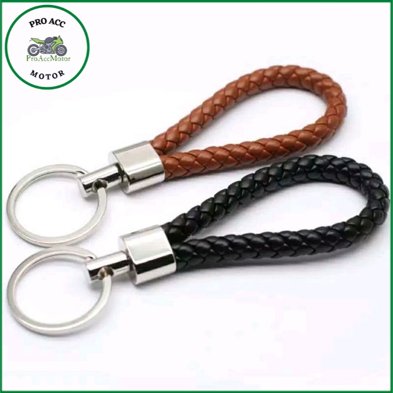 Gantungan Kunci Braided Kulit Kepang Motor Mobil