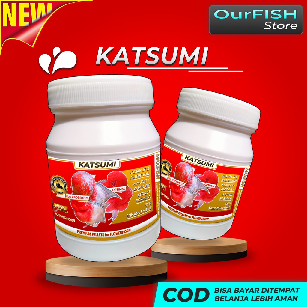 OURFISH - Katsumi Pelet Louhan Jenong Warna Carophyll Spirulina Probiotic Ikan