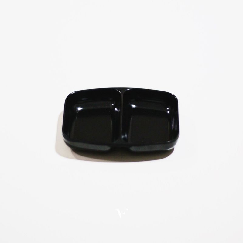 P2 Tempat Sambal Sekat Hitam Golden Dragon Melamine - Piring sambal sekat