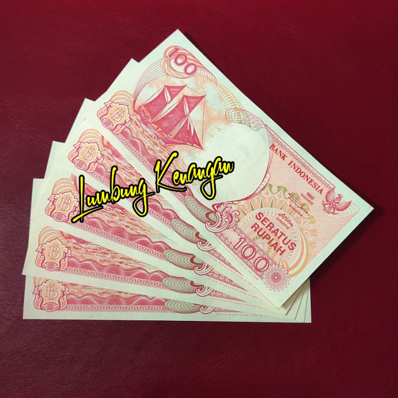 uang kuno Perahu pinisi 100 Rupiah tahun 1992