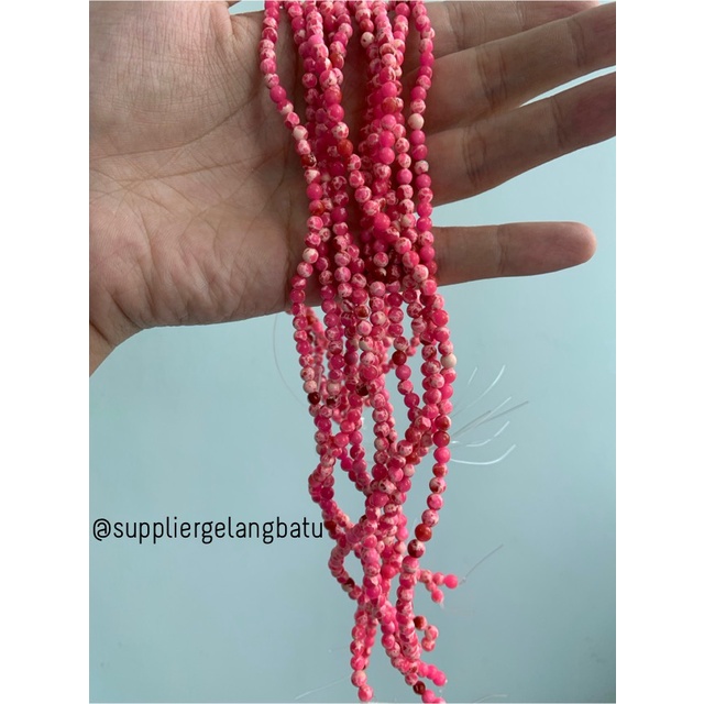 batu pink howlite 4mm akik aksesoris korea bahan gelang kalung limited