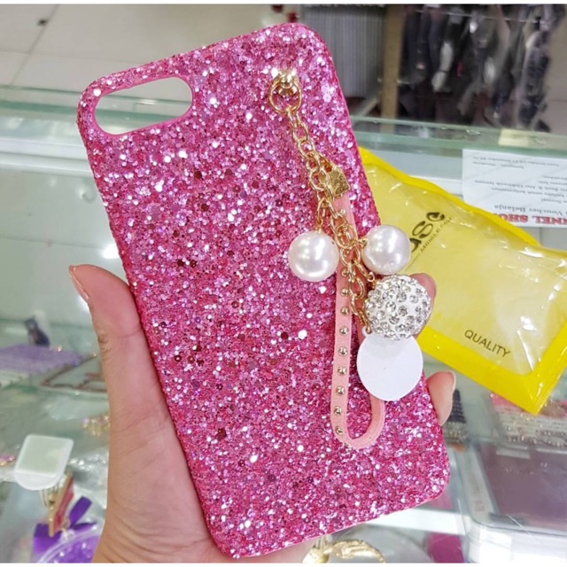 Case Glitter Bola gantungan Iphone Oppo