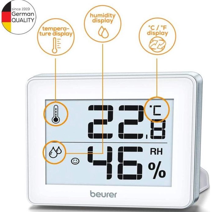 Beurer Hygrometer Thermo Hm16 - Hm 16 Pengukur Suhu Dan Kelembaban