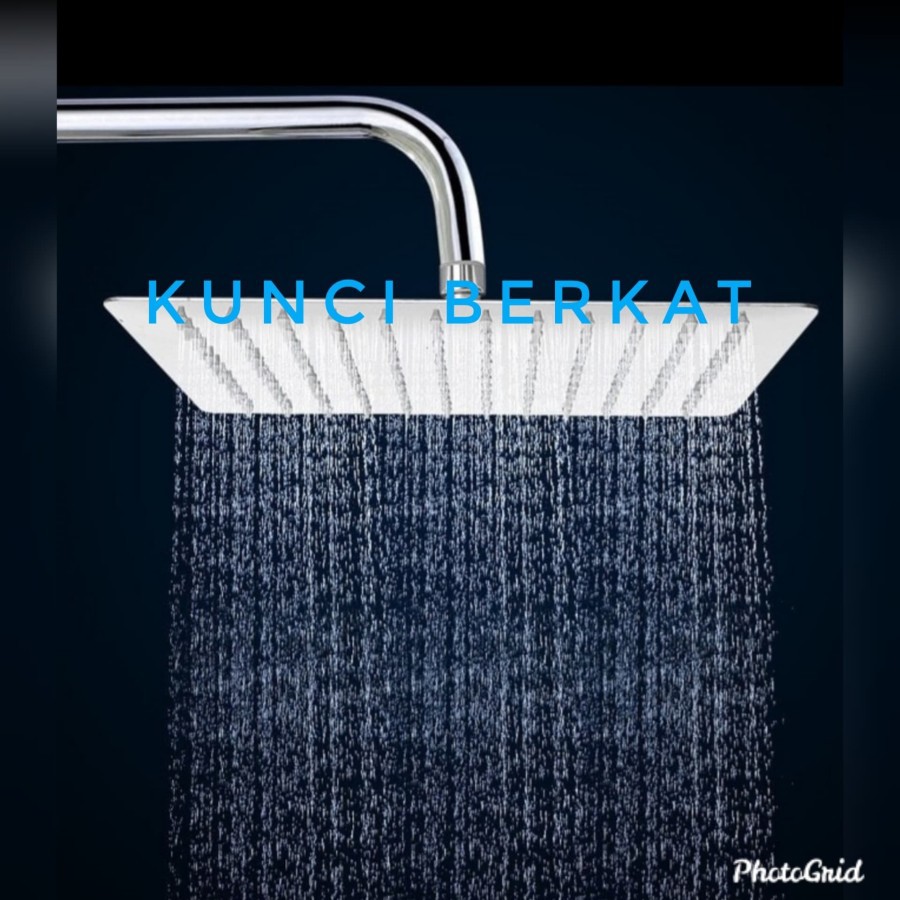 Wall Shower/Sower/Kotak/Stainless/10 inch/Dinding/Pipa Bulat 30cm