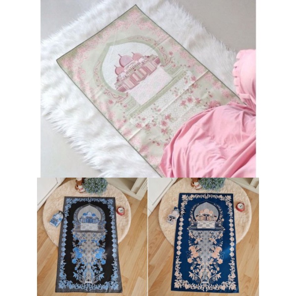 Sajadah Travel Free Pouch - oleh oleh haji umroh - souvenir pesta hajatan - Sejadah turki traveling jumbo