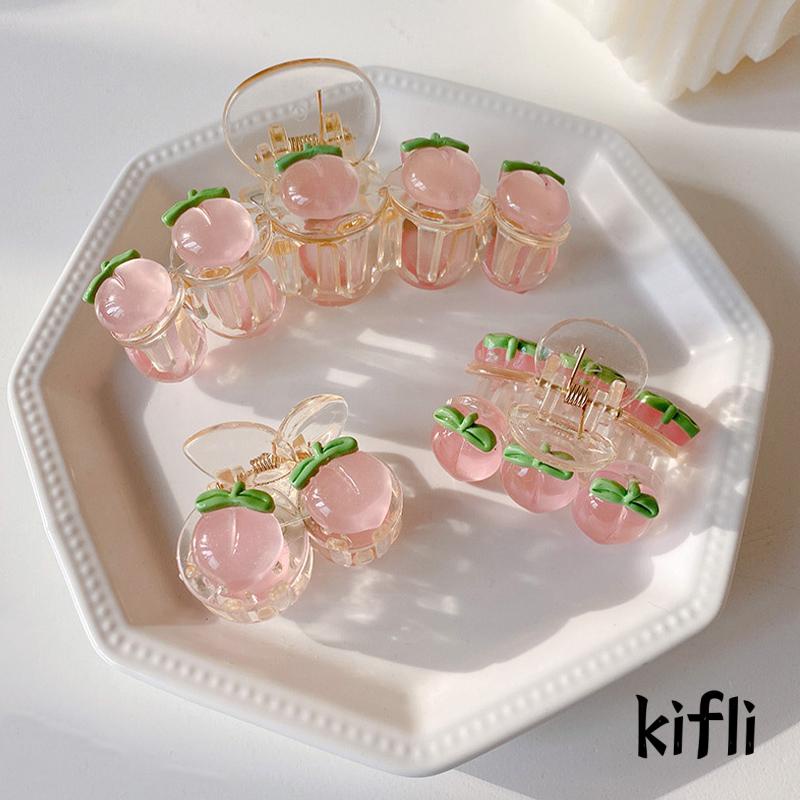 Jepit Rambut,Korea Mutiara Hair Clip,Claw Motif Persik Rumbai Mutiara,Untuk Wanita