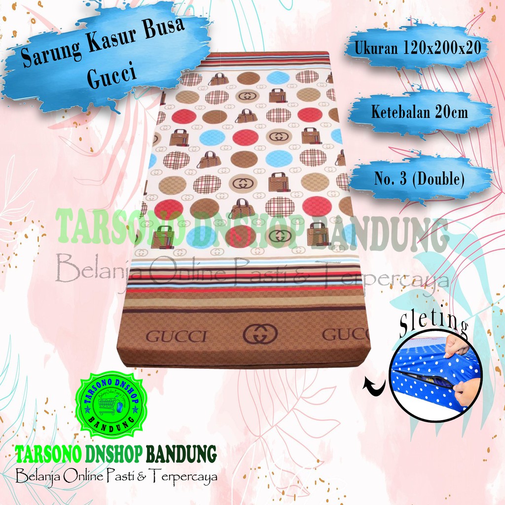 Sarung Kasur Busa Motif Gucci Ukuran 120x200x20 | Tarsono Dnshop Bandung