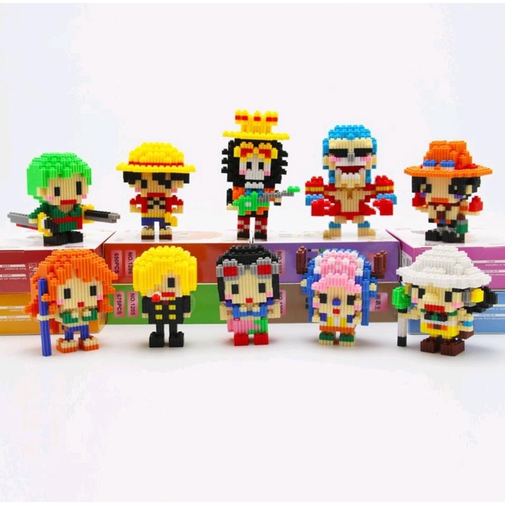 Nano Block One Piece luffy Series mainan balok edukasi anak DIY Bricks Mini