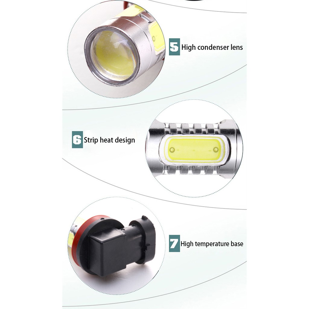 1Pcs【In stock】7.5W COB Car LED Fog lights H1 H3 H4 H7 H11 9005 flash Fog lamp H16