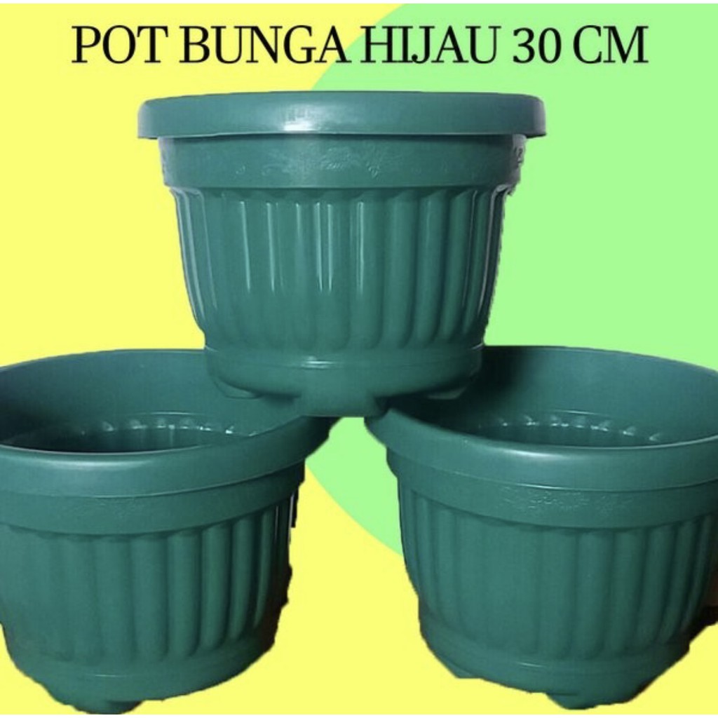 POT BUNGA 30cm HIJAU/1pcs