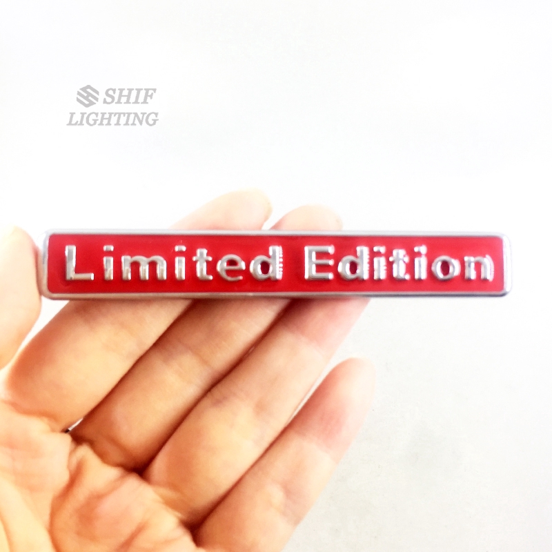 1pc Stiker Emblem Logo Besar 3D Bahan Metal Edisi Terbatas Untuk Samping Mobil Universal