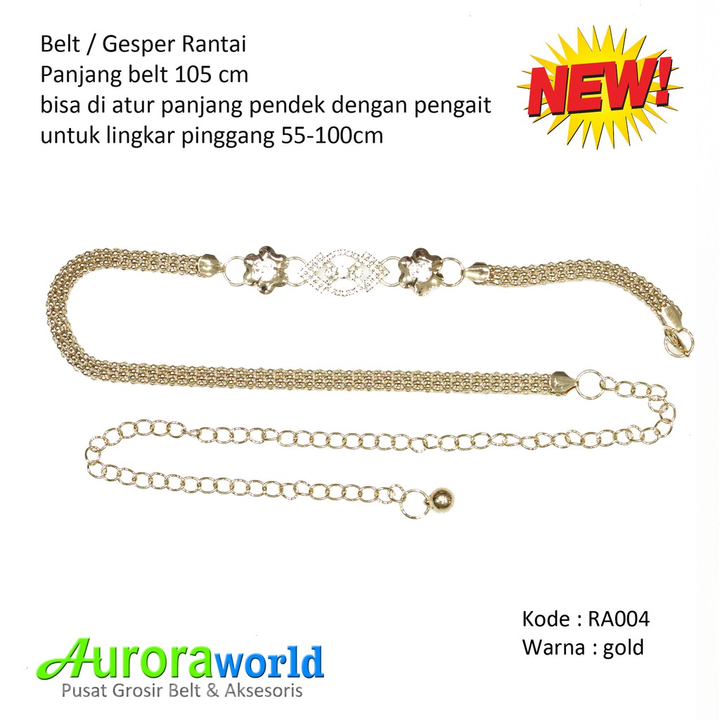 AURORAWORLD IKAT PINGGANG BELT GESPER RANTAI TERBARU