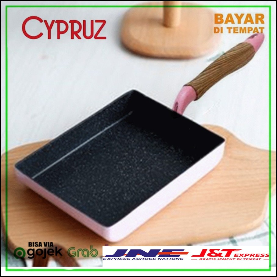 CYPRUZ Marble Tamagoyaki Pan 13X18cm PINK Color Series Cyprus FP-0733