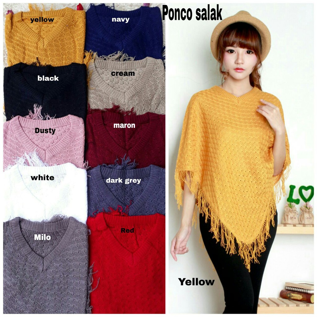 [Ponco salak RO] Blouse Wanita Rajut Varian Warna