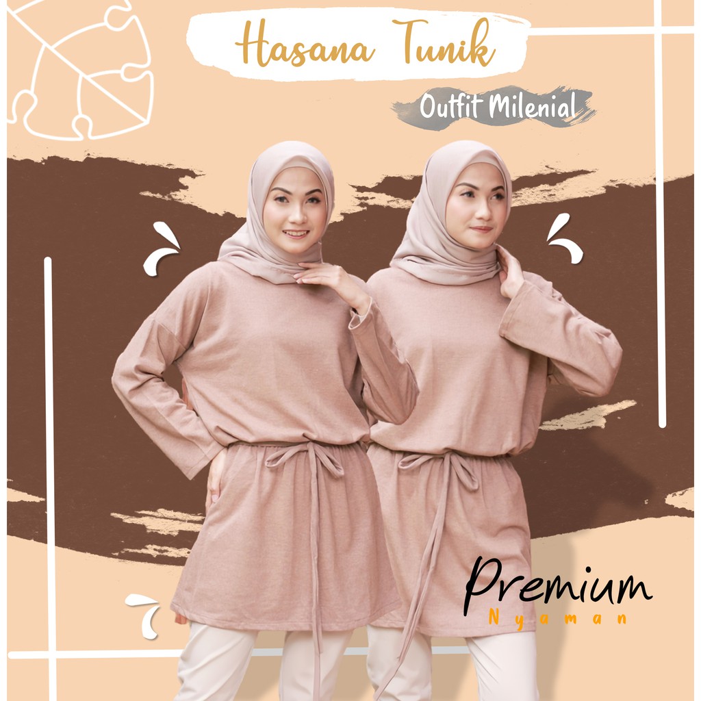Baju Atasan Tunik Remaja Wanita Muslim Modern Terbaru Tunic Jumbo Cewek Dewasa Kekinian 2021 Polos