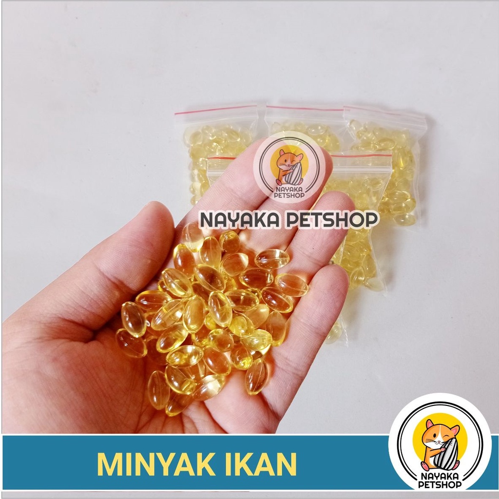 Fish Oil 50 pcs Minyak Ikan Hamster Kucing Kelinci Hewan Vitamin Suplemen Nutrisi