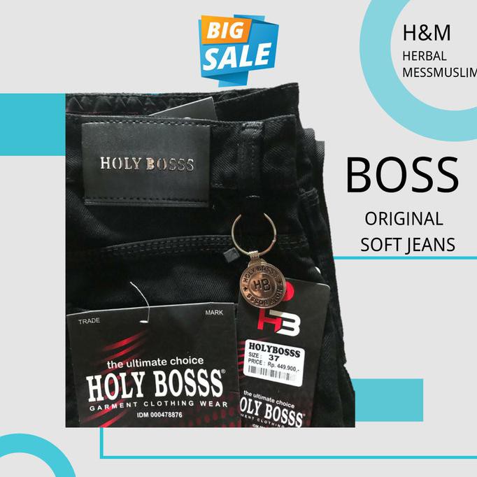 Celana Jeans Pria Panjang Murah Standart Soft Jeans Boss Hitam Pastimurcebos