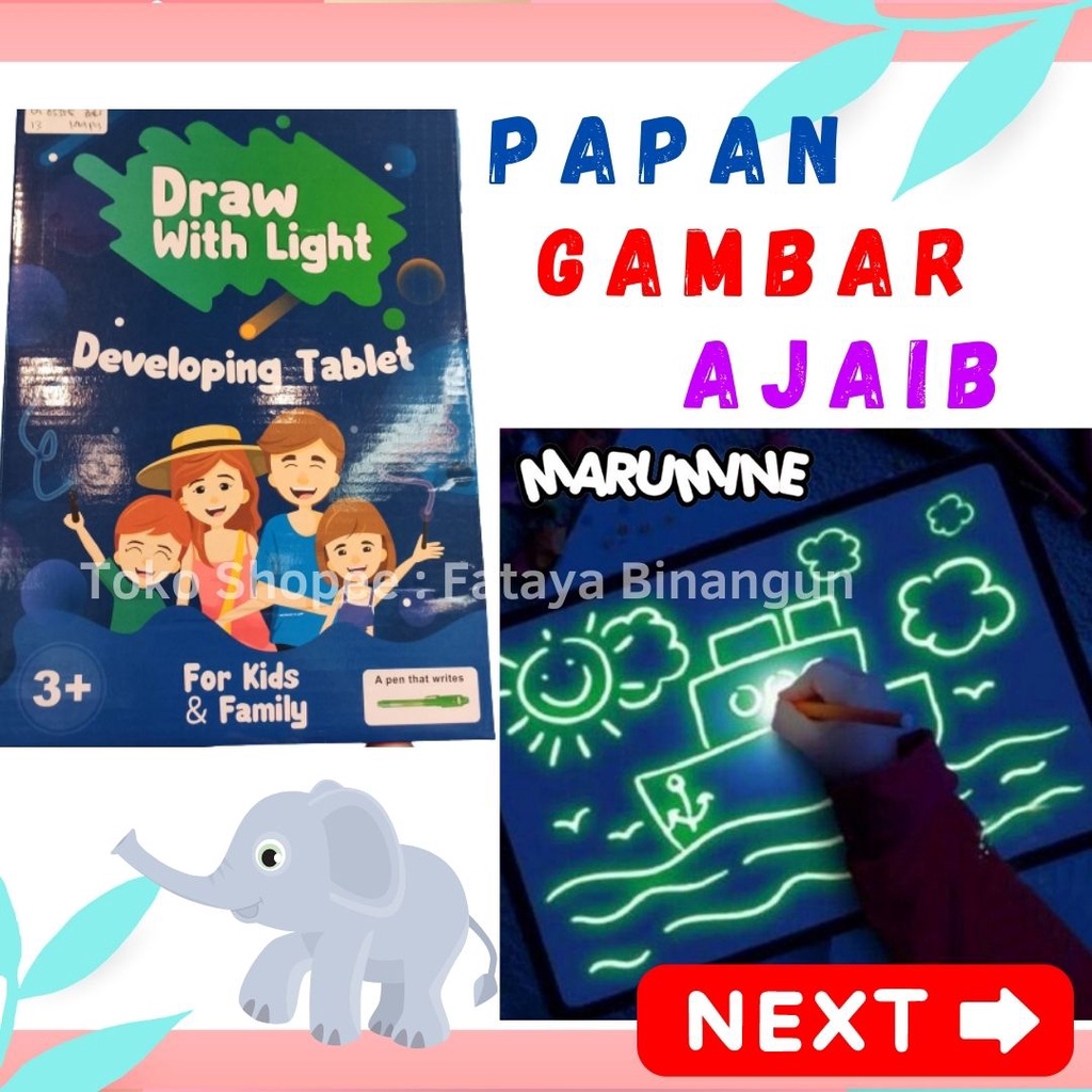 

Mainan Edukasi Anak Marumine Papan Menggambar Ajaib Buku Gambar Magic Luminous Drawing Board A4 Child PAUD TK