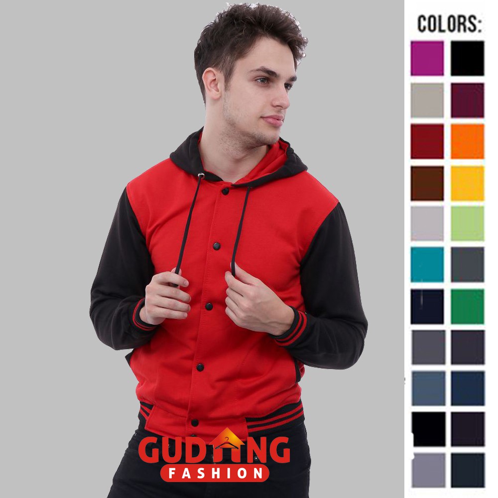 Jaket Polos Baseball Varsity Hoodie Banyak Warna - JAK (COMB)