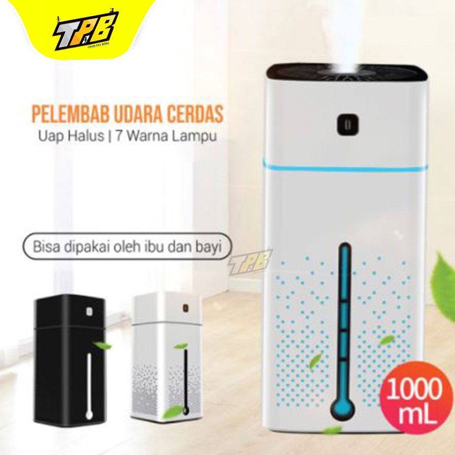 HUMIDIFIER DIFFUSER 1000 ML / 1000ml Aroma Terapi Essential oil Pengharum Ruangan Portable Penyaring Udara USB Atomizer Ultrasonik pelembab Air purifier 10