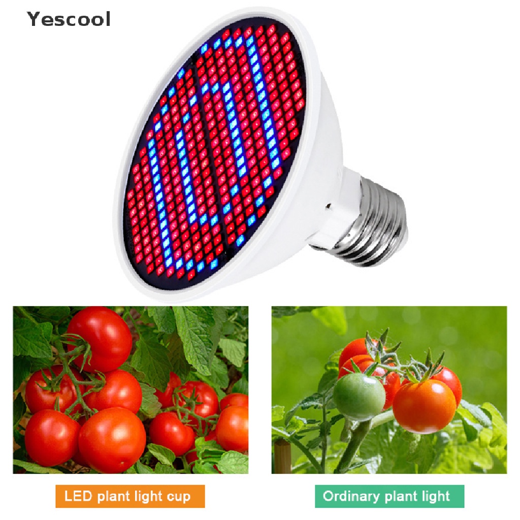 Yescool MR16 Lampu Bohlam Penumbuh Tanaman Hidroponik 300LED 220V UV Spektrum Penuh