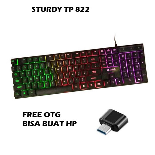 Sturdy TP822 Semi Mechanical Gaming Keyboard With Rainbow LED