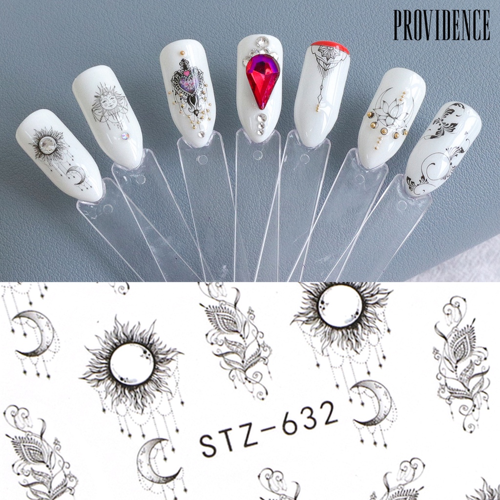 Providence Nail Sticker Flower Water Transfer Black Necklaces Jewelry Nail Decal for Professional Salon